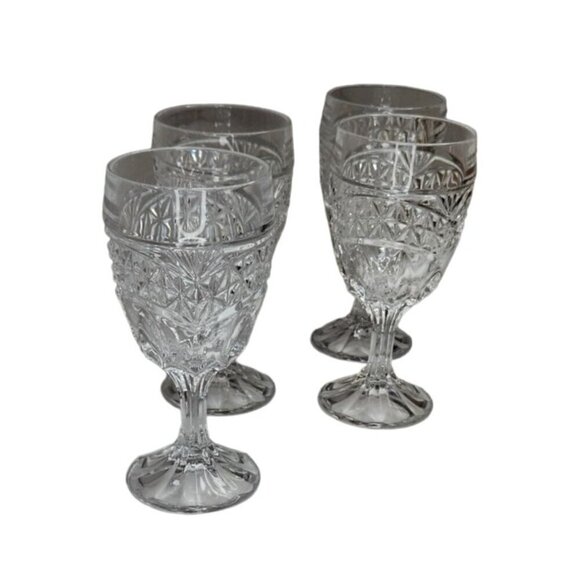 Vintage Set Of 4 Crystal d'Adriana LUNA 6 inch Water Goblets/Wine Glasses - Picture 10 of 16